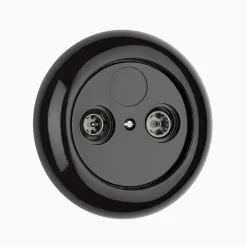 Antennuttag svart porslin med ring
