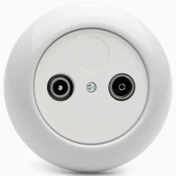 Antennuttag vit porslin med ring