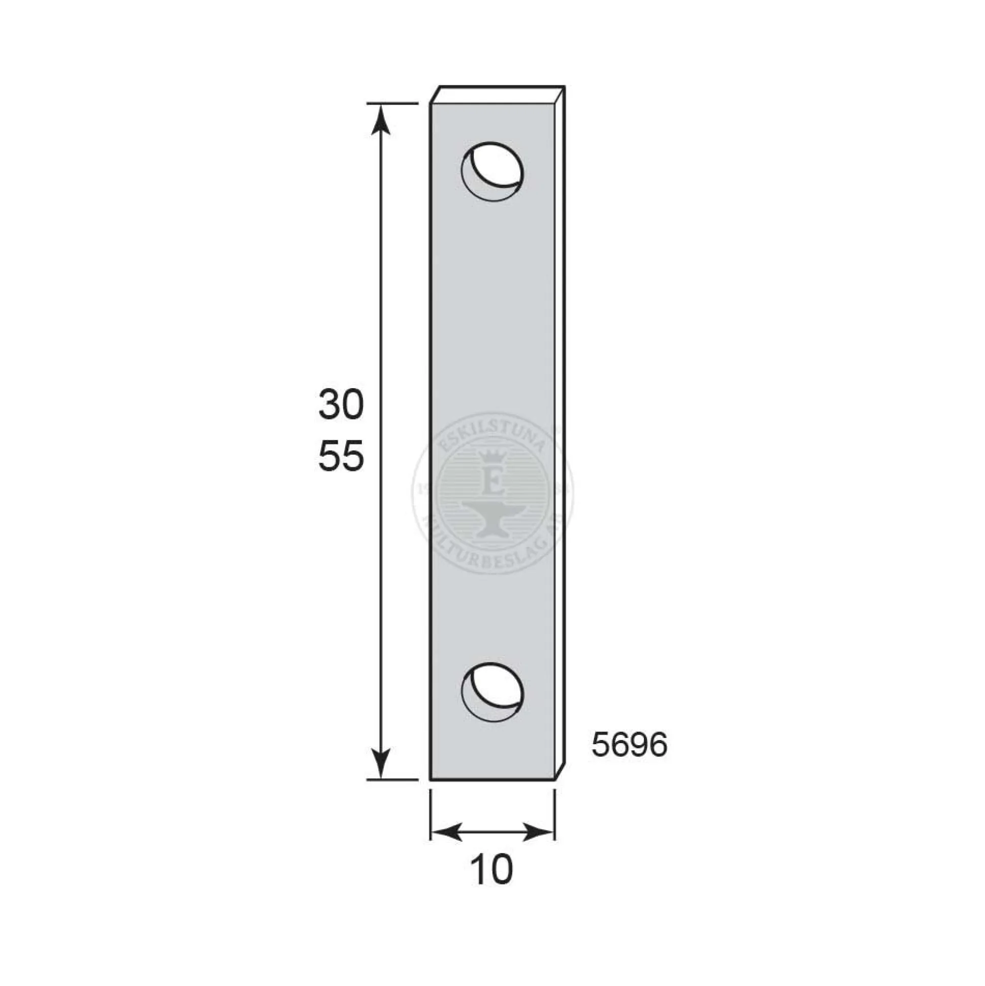Distansplatta fönstervredshake mässing 55x1 mm