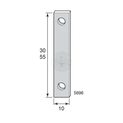 Distansplatta fönstervredshake förnicklad 55x1 mm