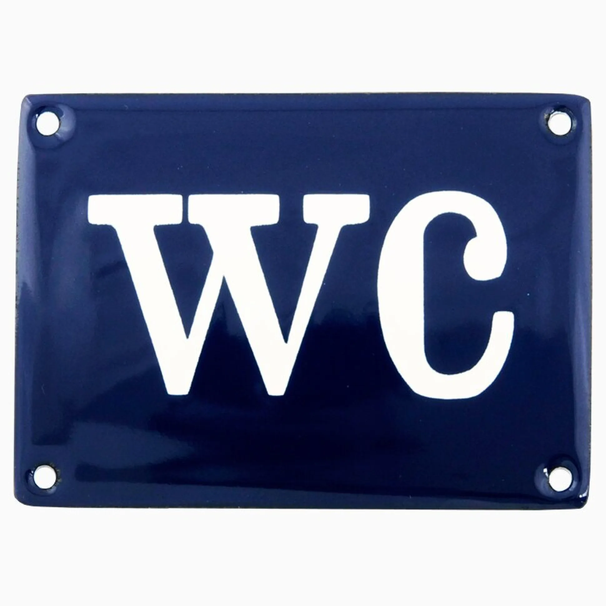 Emaljskylt, WC, Blå