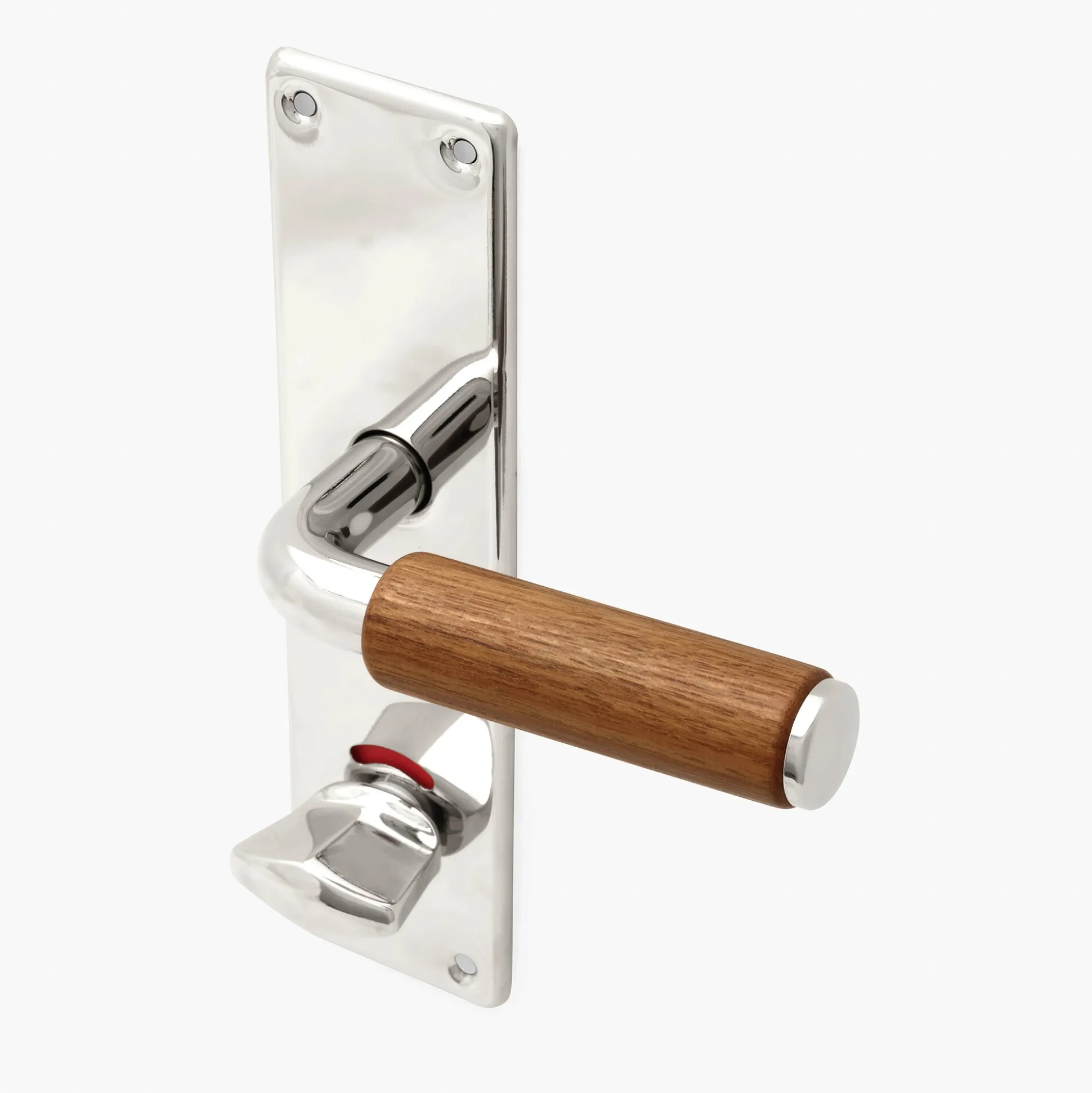 Funkistrycke Byggfabriken teak slät knopp långskylt WC 50-tal