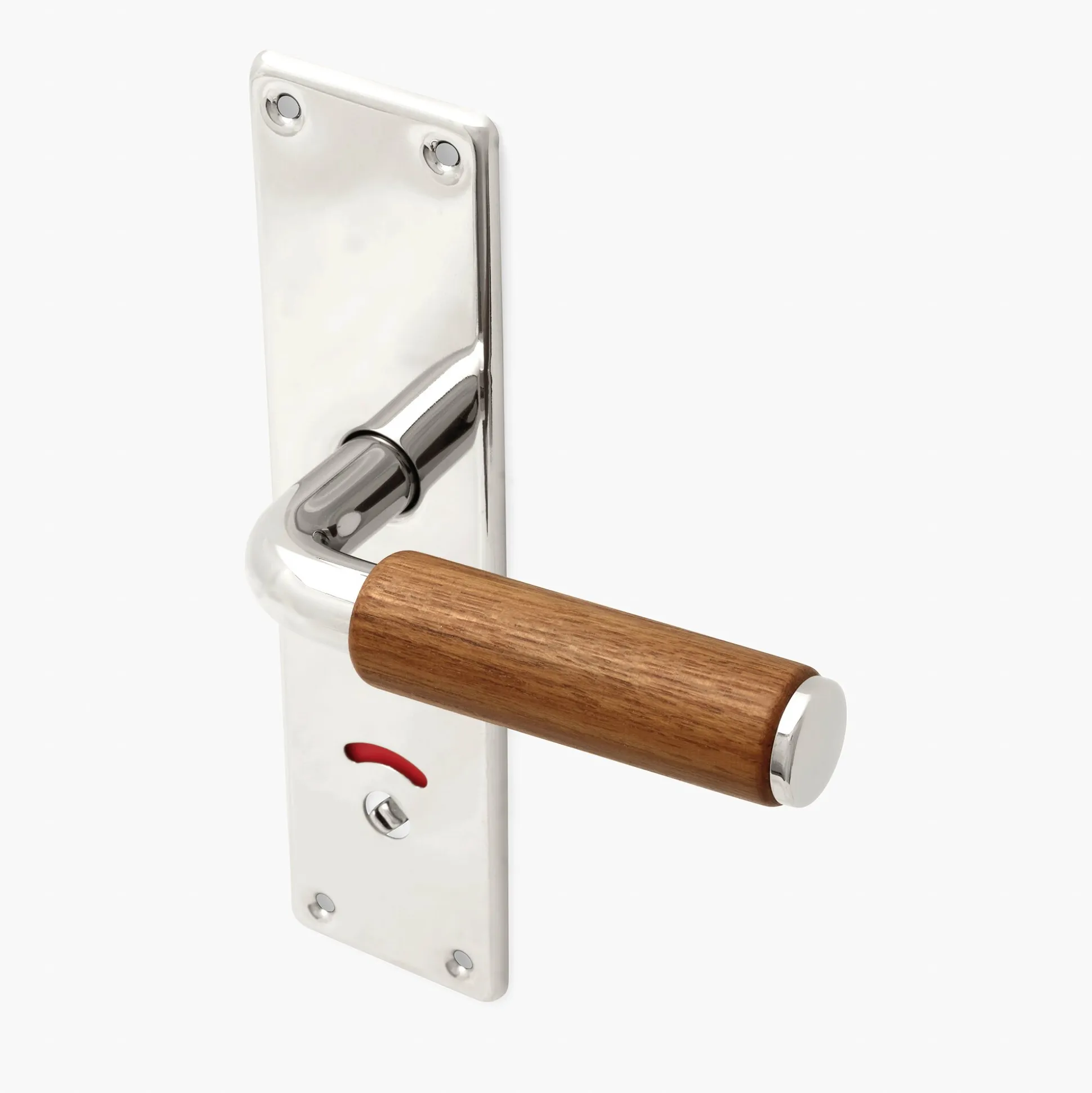 Funkistrycke Byggfabriken teak slät knopp långskylt WC 50-tal