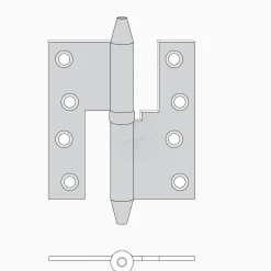 Gångjärn kon 110x102 mm höger - obehandlad