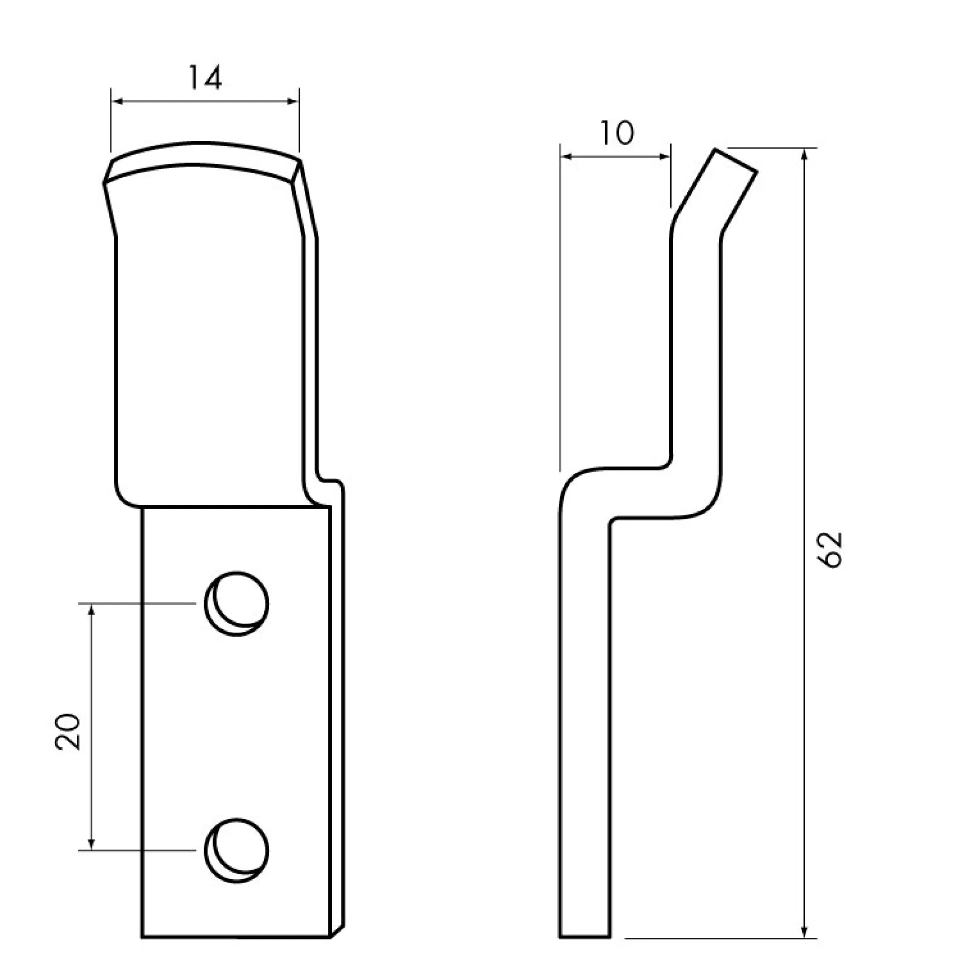 Hake Dubbel förzinkad 10 mm