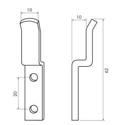 Hake Enkel förnicklad 10 mm