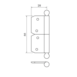 Instick knopp 66 mm höger - obehandlad