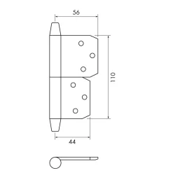 Instick kon 110 mm vänster - obehandlad