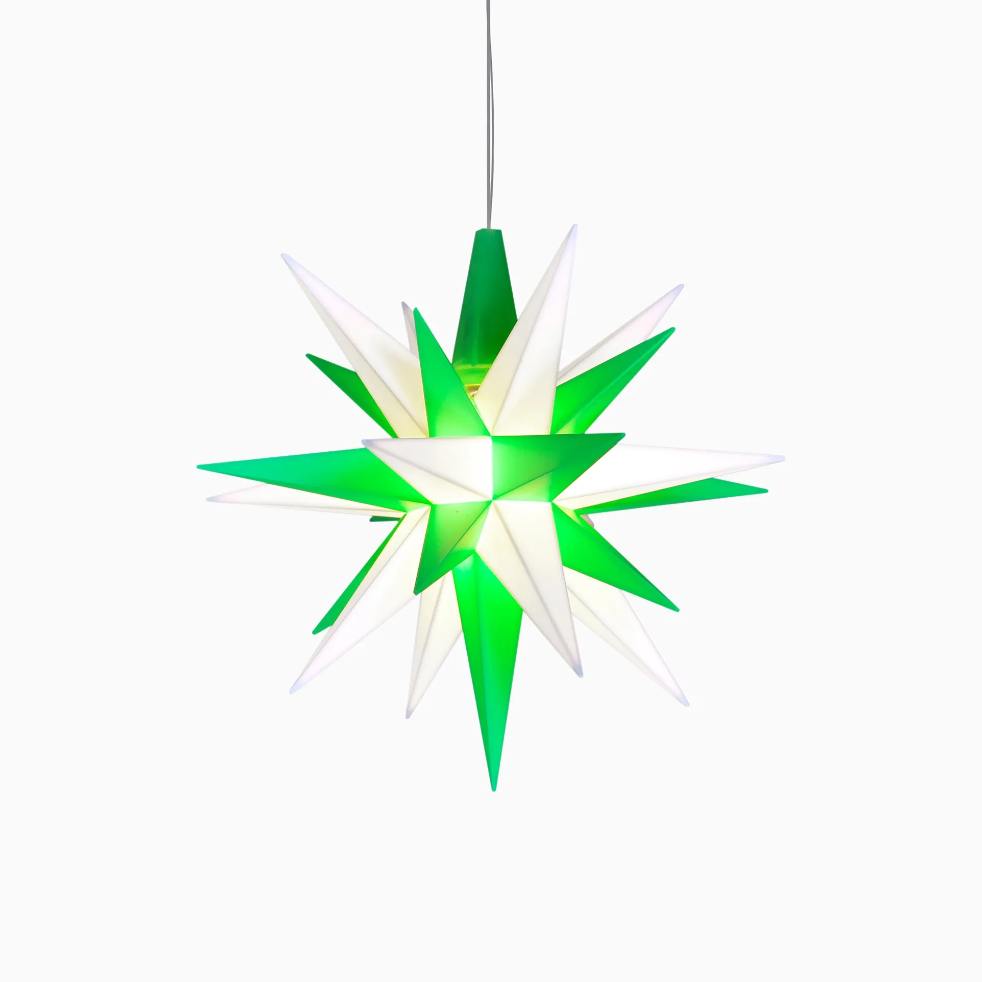 Julstjärna Herrnhuter Grön/Vit 13 cm