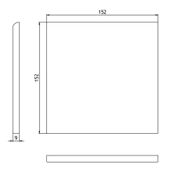 Kakel H&E Smith Field Tile avslut 15x15 cm Magnolia