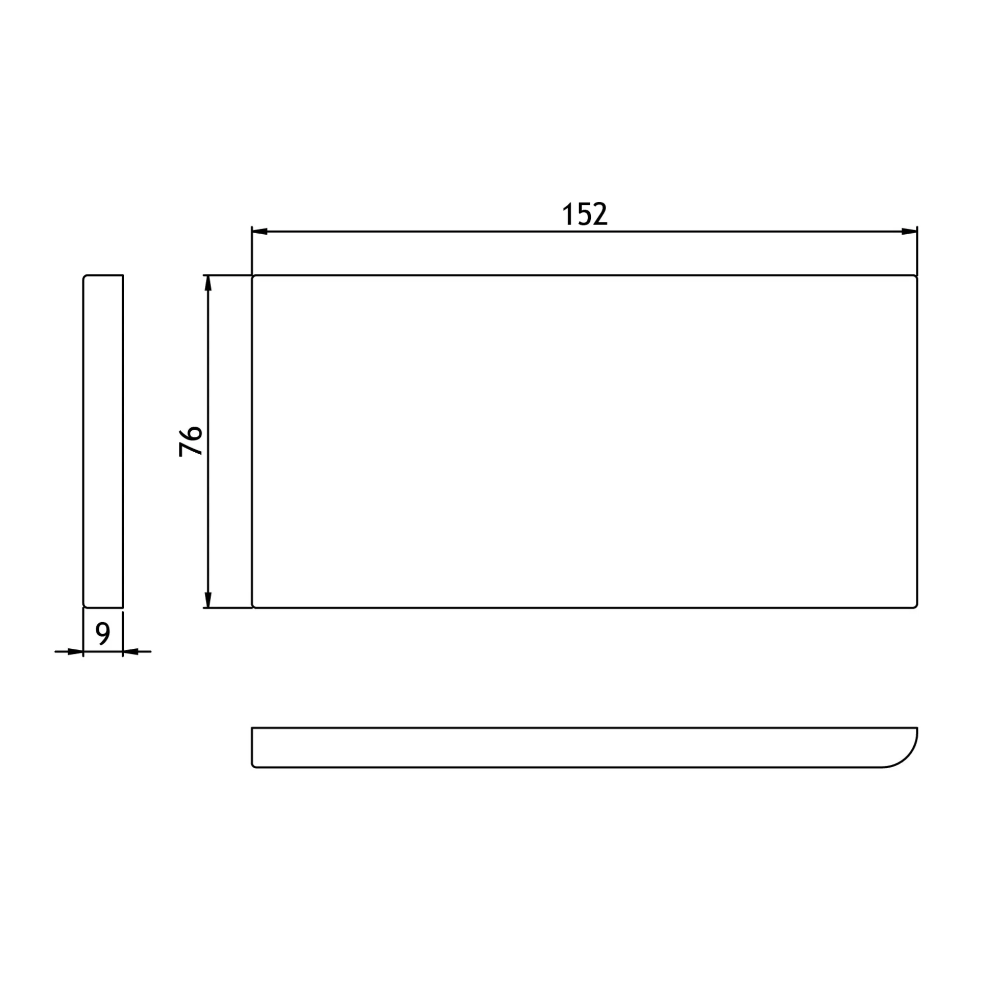 Kakel H&E Smith Subway Half Tile avslut kortsida Snowdrop