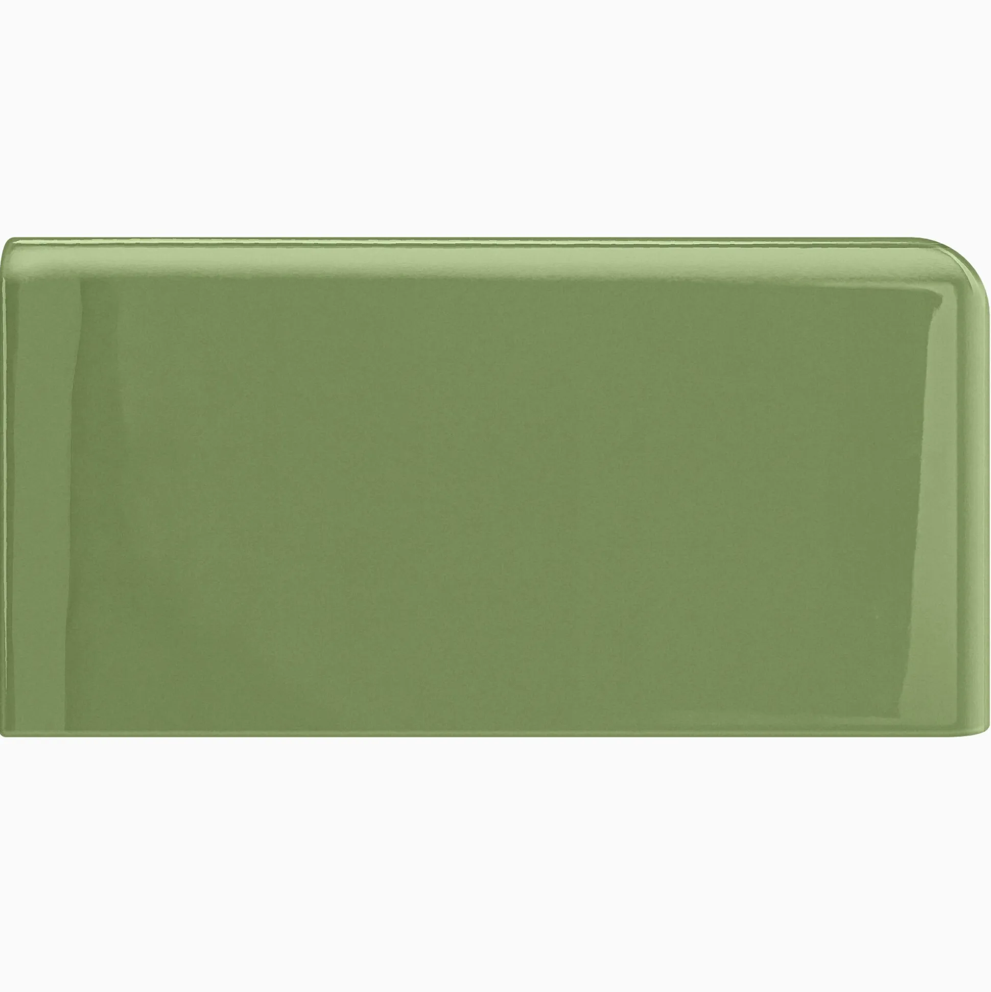 Kakel H&E Smith Subway Half Tile hörnavslut höger Snowdrop