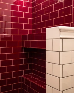 Kakel Subway Half Tile 15x7,5 cm Burgundy