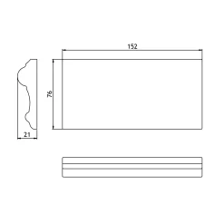 Kakellist H&E Smith 15x7,5 cm Magnolia