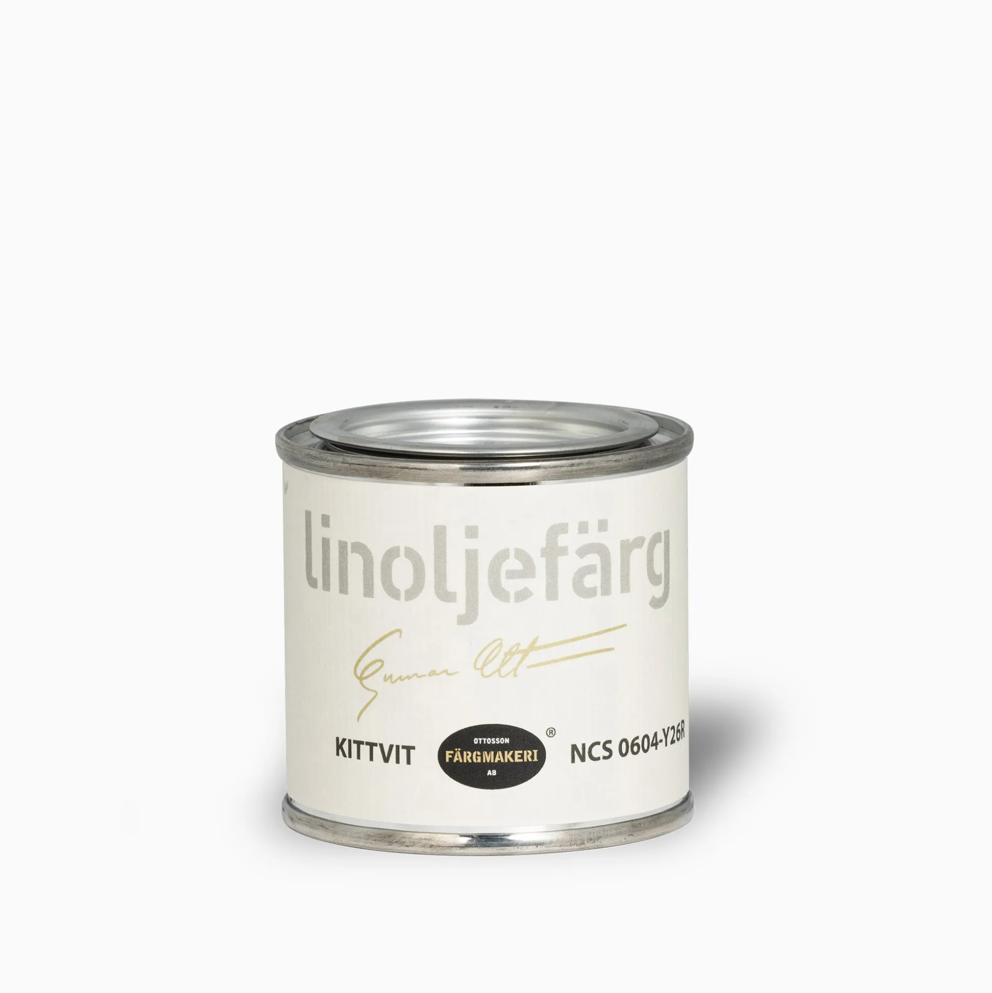 Kittvit linoljefärg provburk