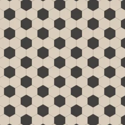 Klinker granitkeramik mönster Viken hexagon svart/vit