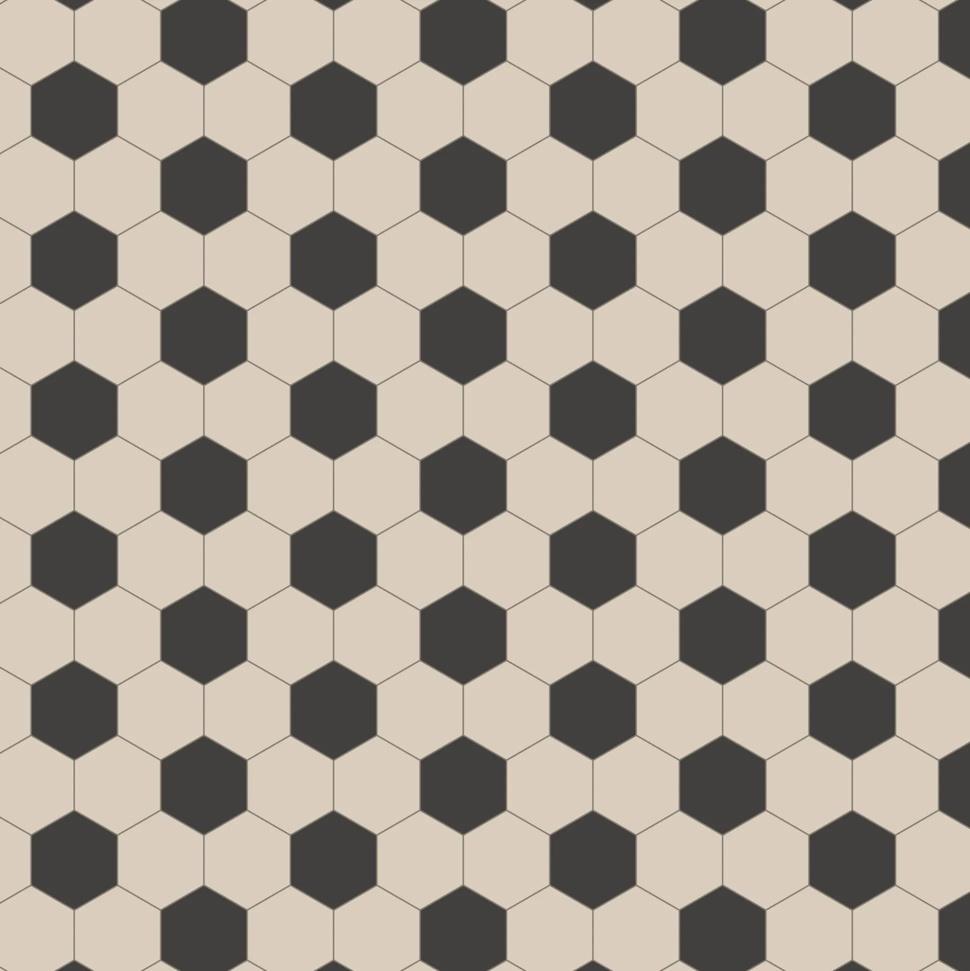 Klinker granitkeramik mönster Viken hexagon svart/vit