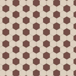 Klinker granitkeramik mönster Viken hexagon röd/vit