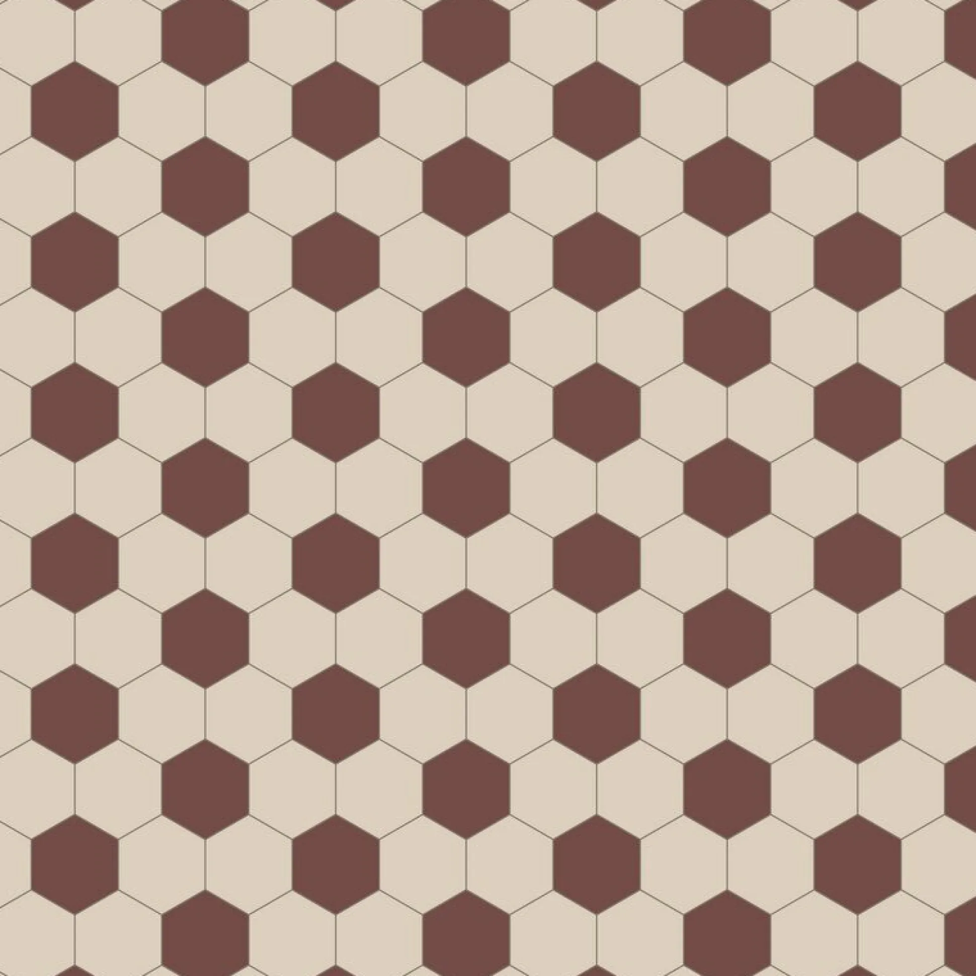 Klinker granitkeramik mönster Viken hexagon röd/vit