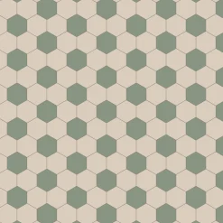 Klinker granitkeramik mönster Viken hexagon ljusgrön/vit