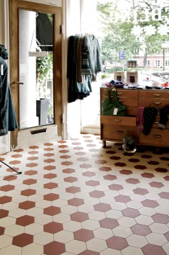 Klinker Victorian Floor Tiles mönster Barcelona Red / White