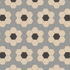 Klinker Victorian Floor Tiles mönster Stratford Grey / White / Black