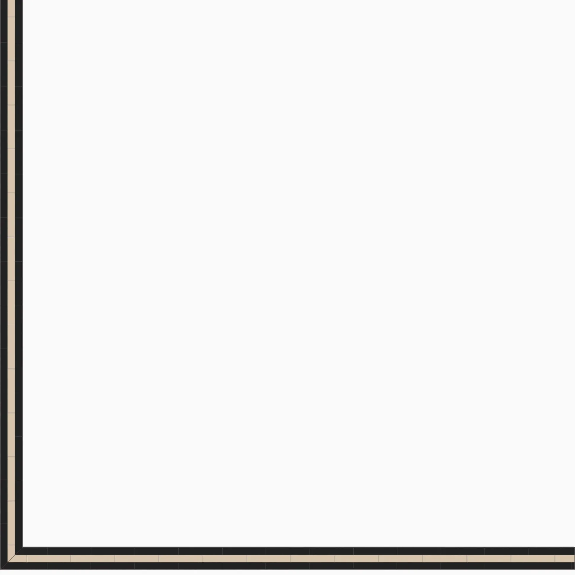 Klinker Victorian Floor Tiles bård 72 mm Black / White