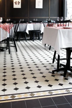 Klinker Victorian Floor Tiles mönster York White / Black