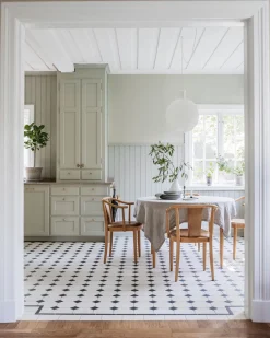 Klinker Victorian Floor Tiles mönster York Dover White / Black