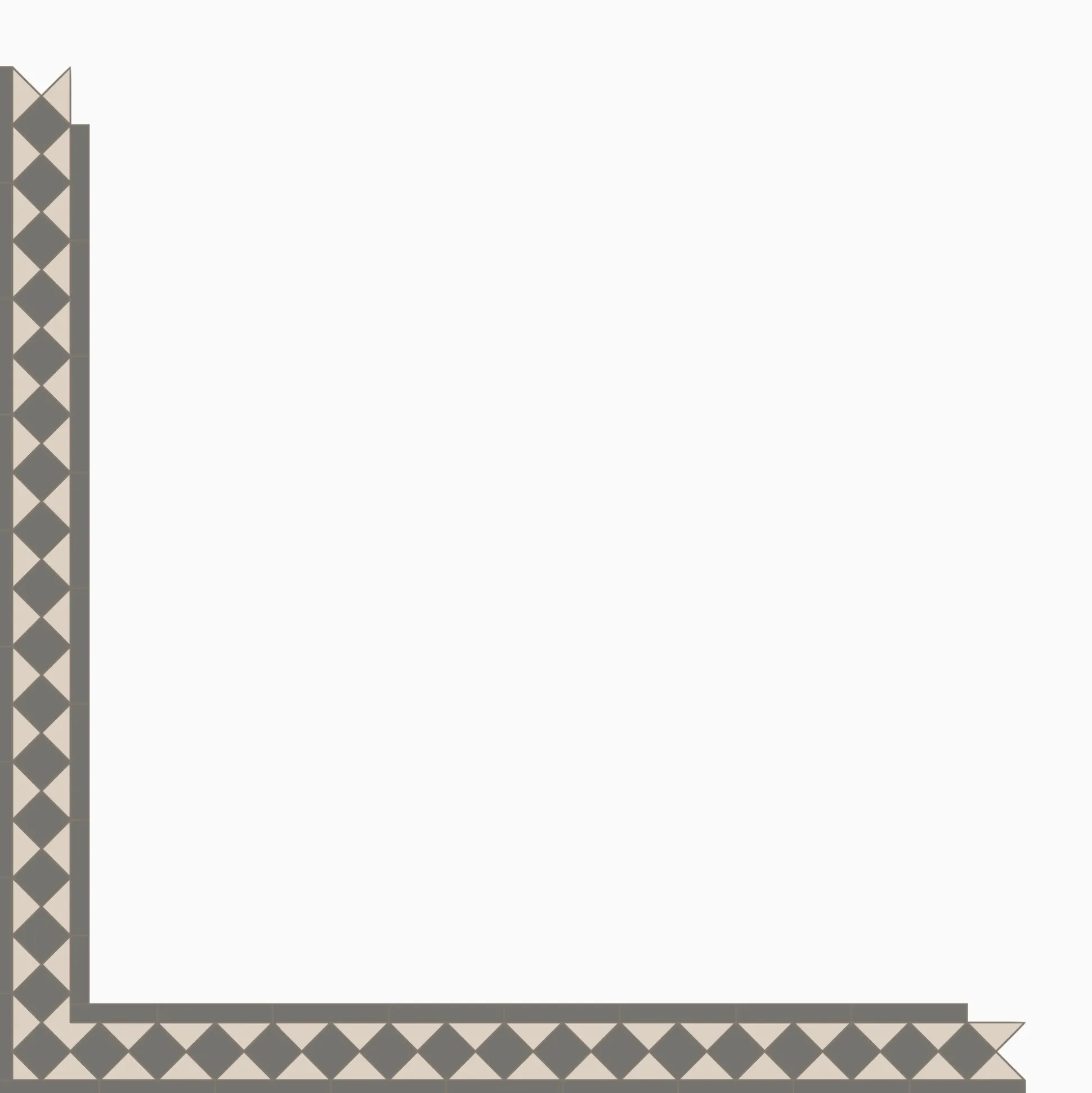 Klinker Victorian Floor Tiles bård Kingsley Revival Grey / Dover White