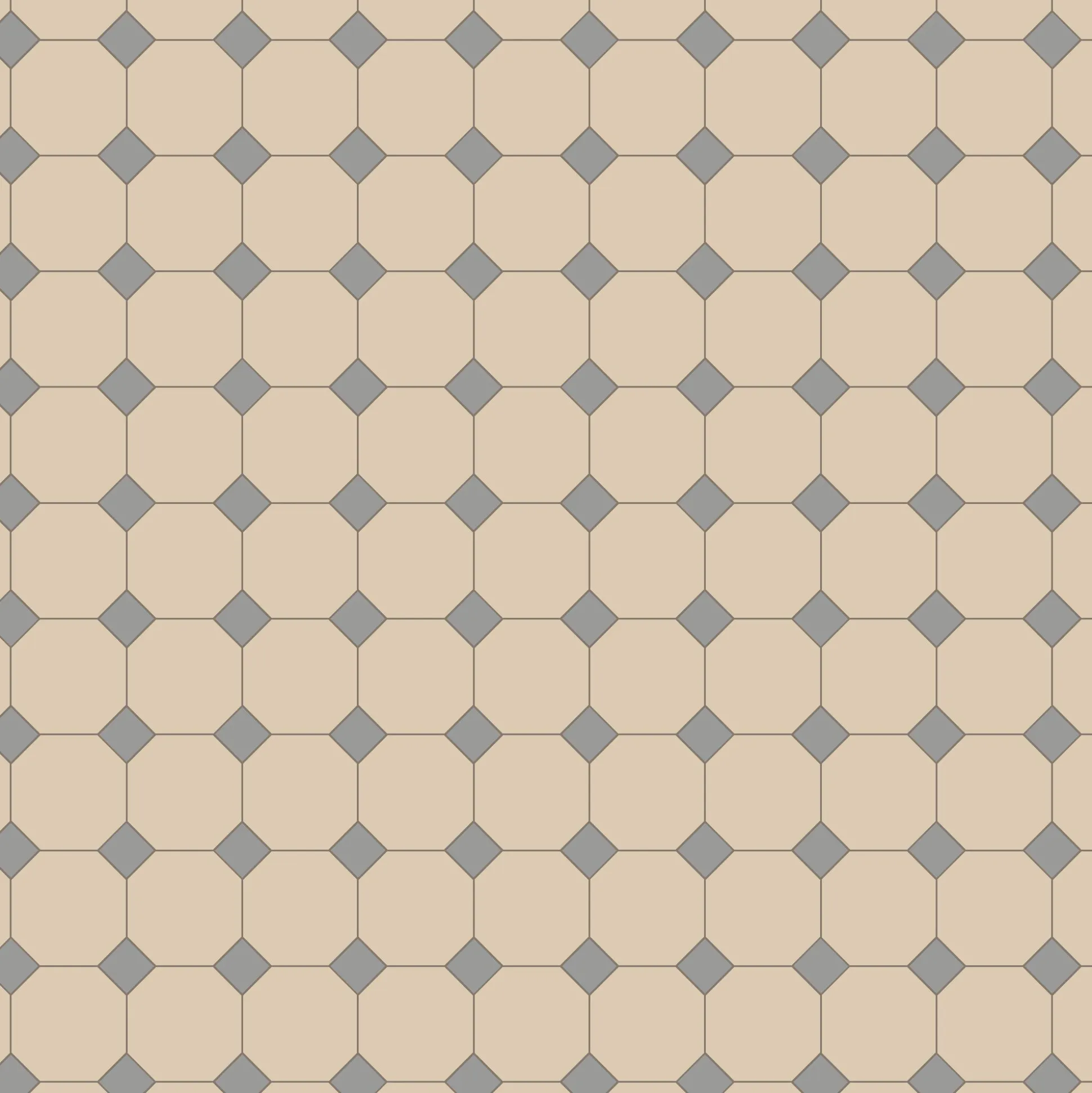 Klinker Victorian Floor Tiles mönster York White / Grey