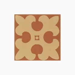 Klinker Victorian Floor Tiles mönstrad Gordon Buff on Red