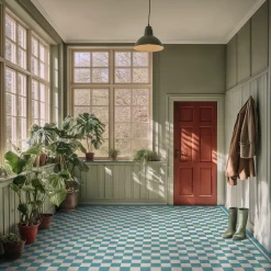 Klinker Victorian Floor Tiles mönster Funkis Blue / White
