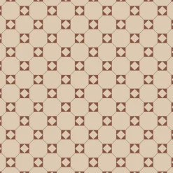 Klinker Victorian Floor Tiles mönster Arundel White / Red