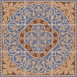 Klinker Victorian Floor Tiles mönstrad Disraeli Blue