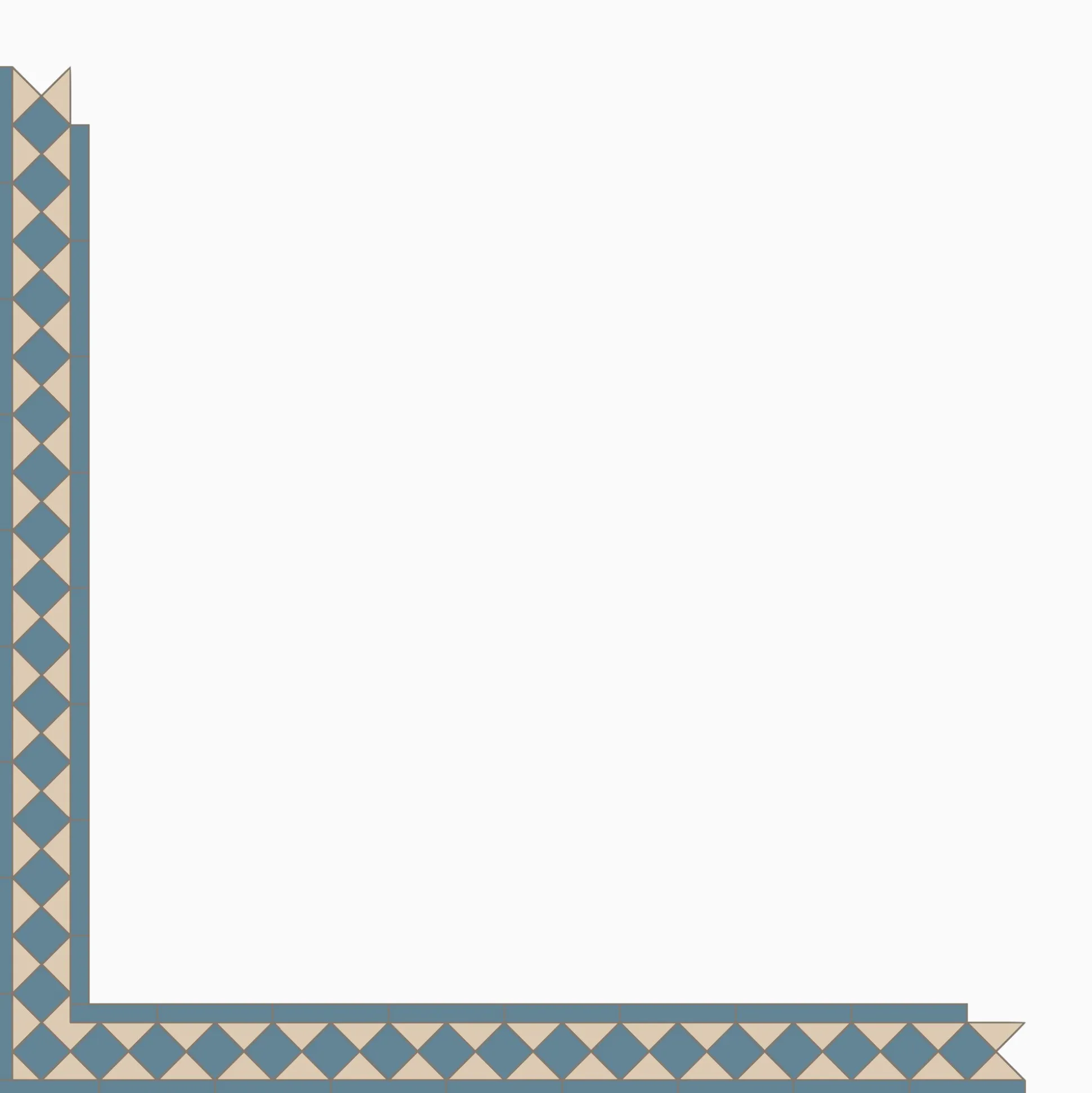 Klinker Victorian Floor Tiles bård Kingsley Blue / White