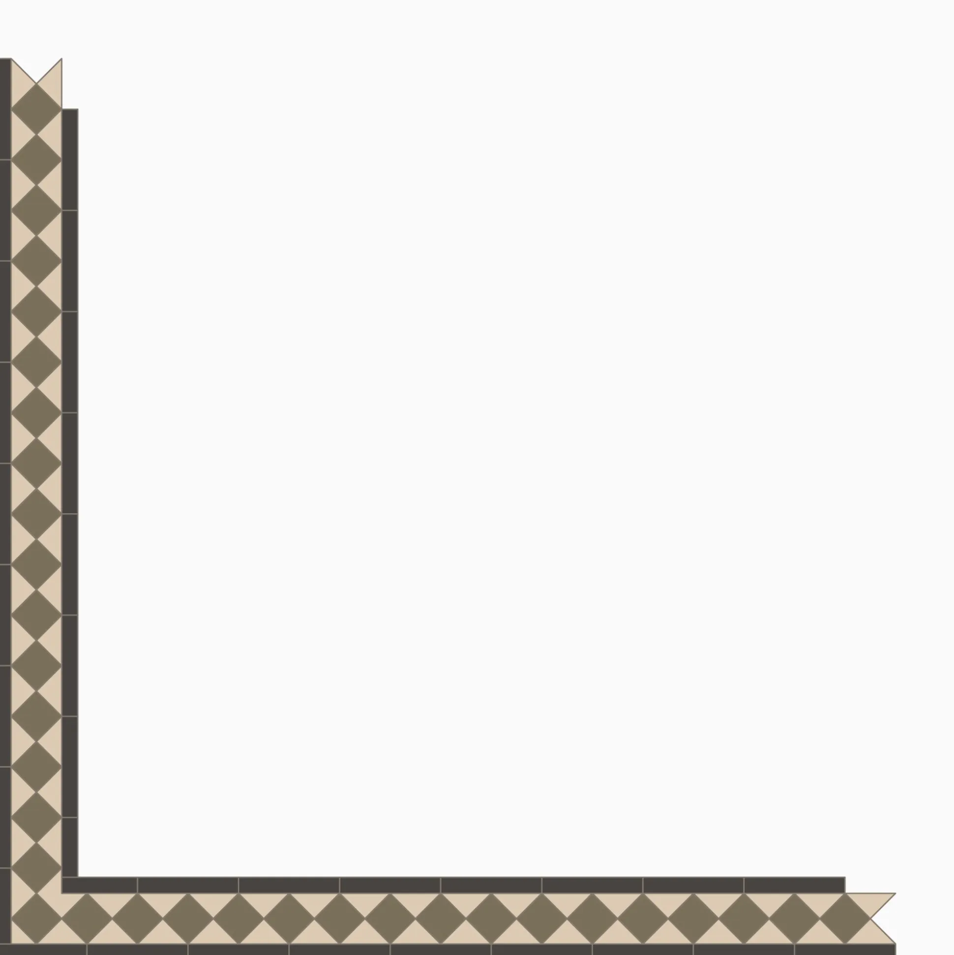 Klinker Victorian Floor Tiles bård Kingsley Black/Green/White