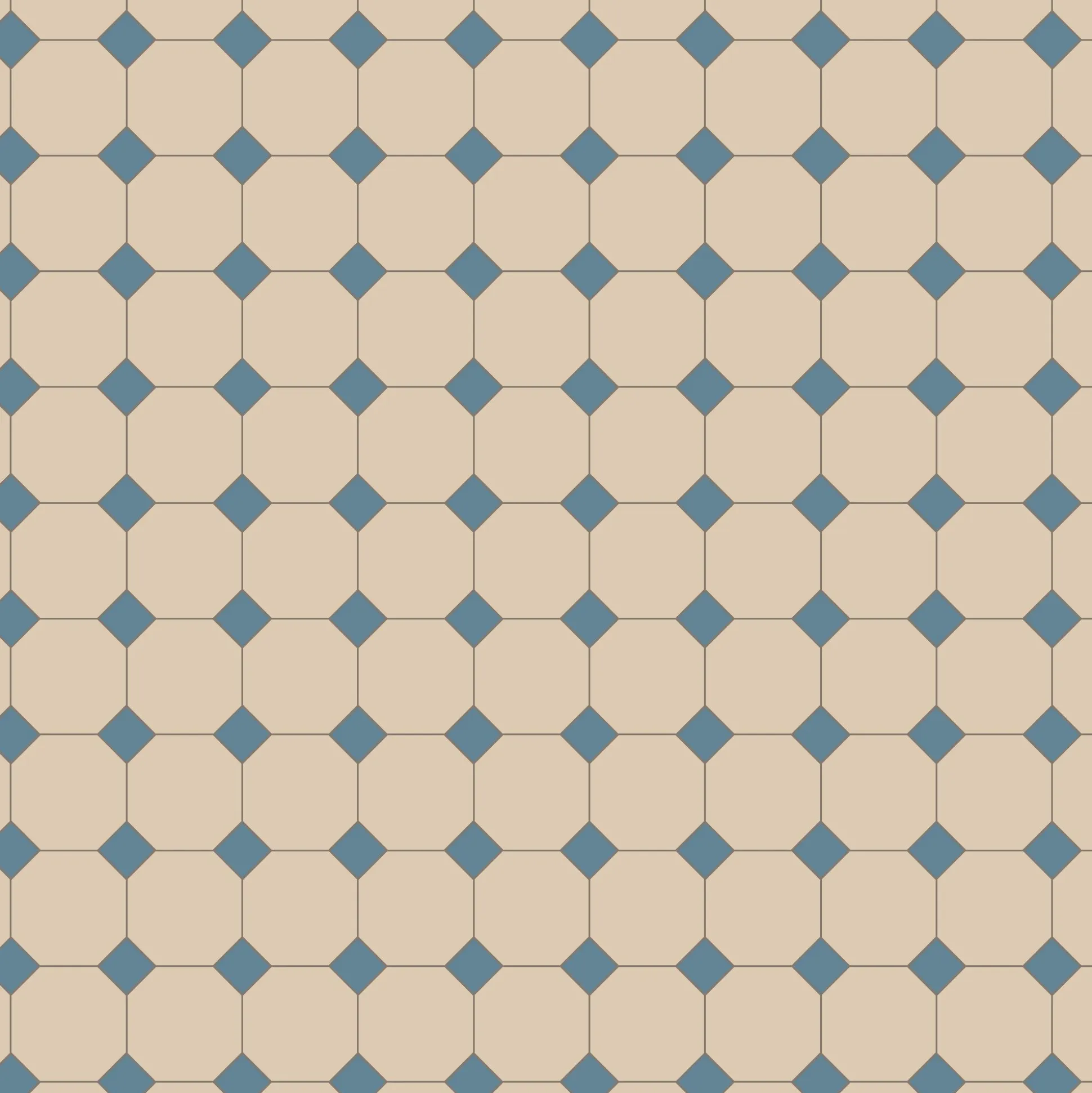 Klinker Victorian Floor Tiles mönster York White / Blue
