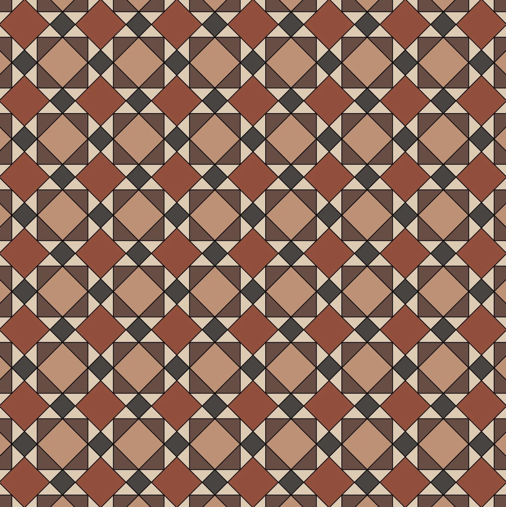 Klinker Victorian Floor Tiles mönster Lambeth Red / Buff / Black…