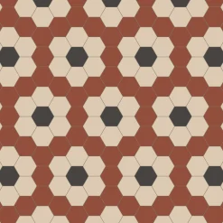 Klinker Victorian Floor Tiles mönster Stratford Red / White / Black