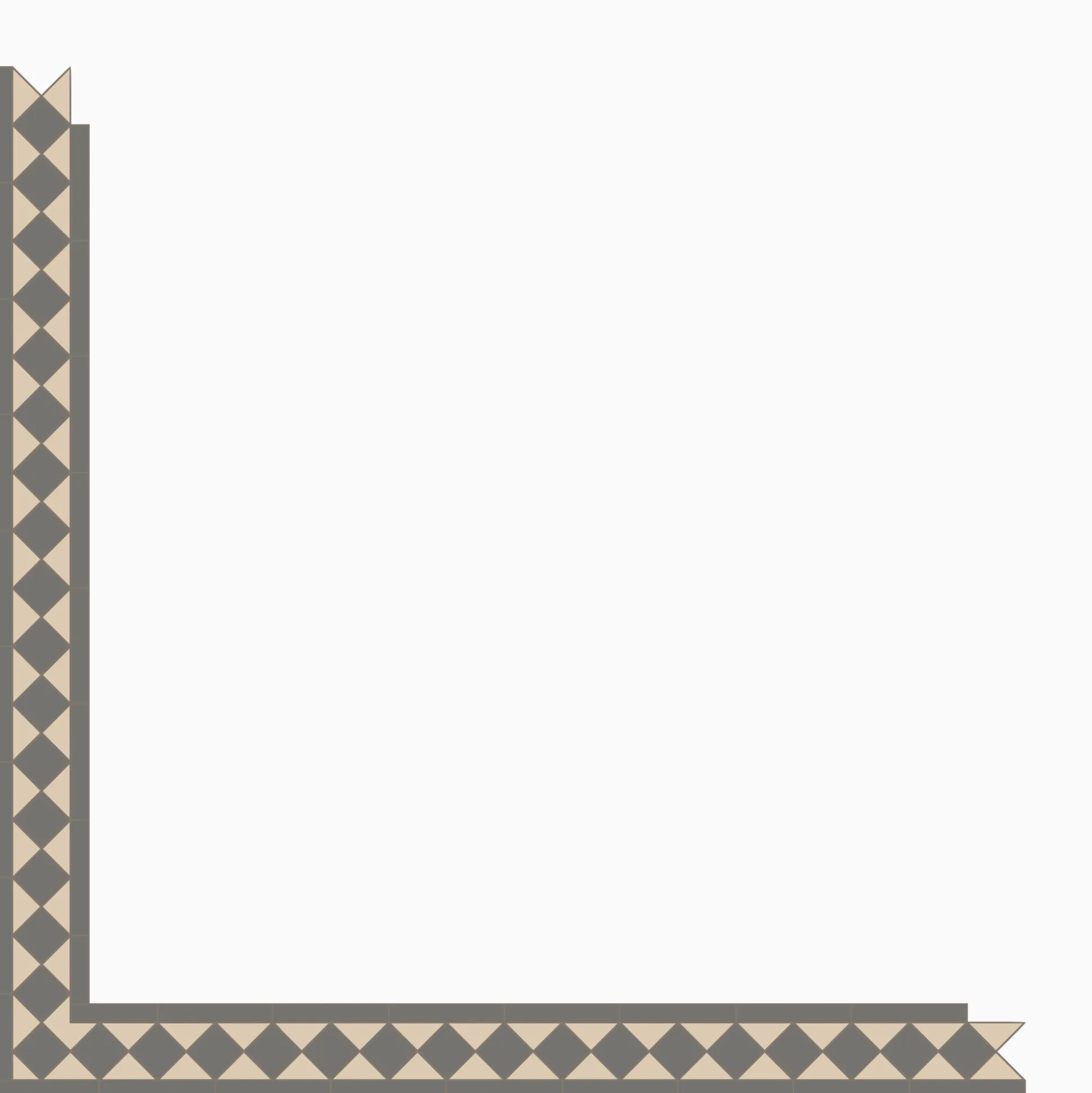 Klinker Victorian Floor Tiles bård Kingsley Revival Grey / White