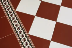 Klinker Victorian Floor Tiles mönstrad Telford Border Blue