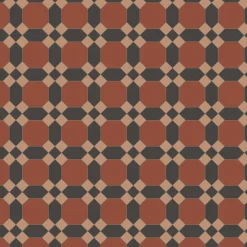 Klinker Victorian Floor Tiles mönster Warwick Red / Black / Buff