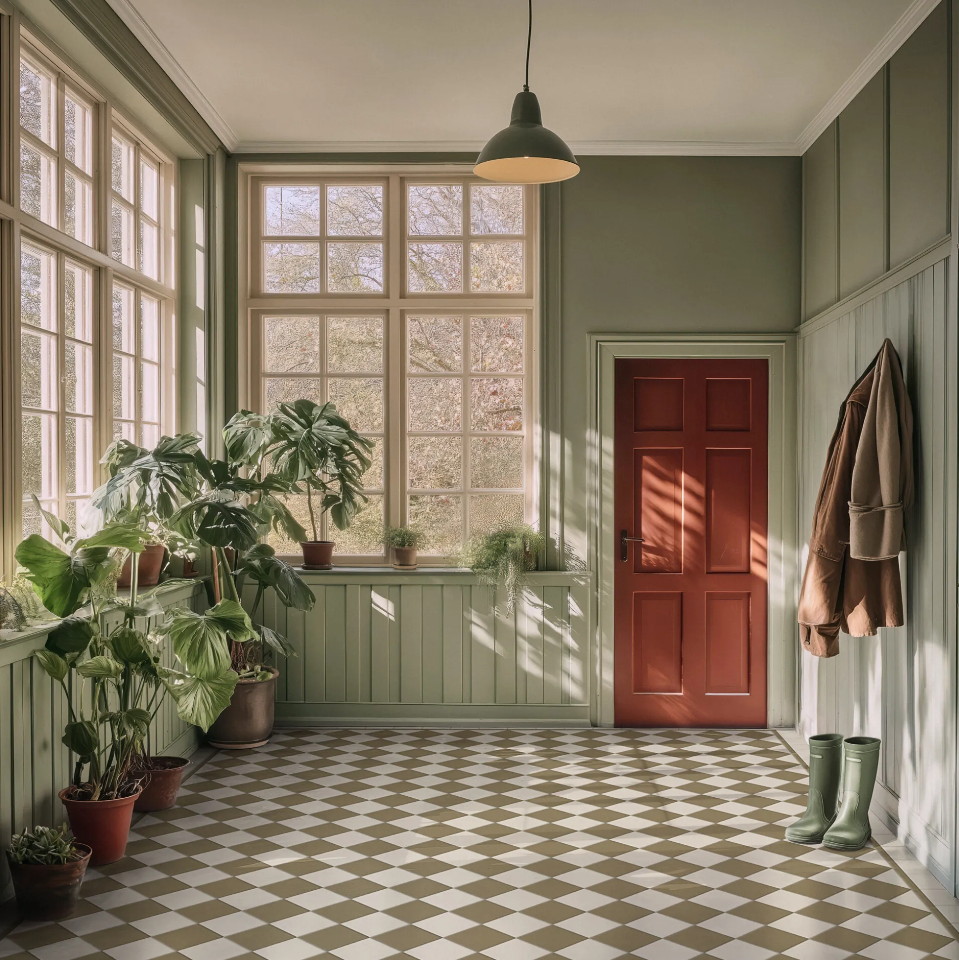 Klinker Victorian Floor Tiles mönster Flensburg Green / White