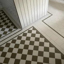 Klinker Victorian Floor Tiles mönster Funkis Green / White