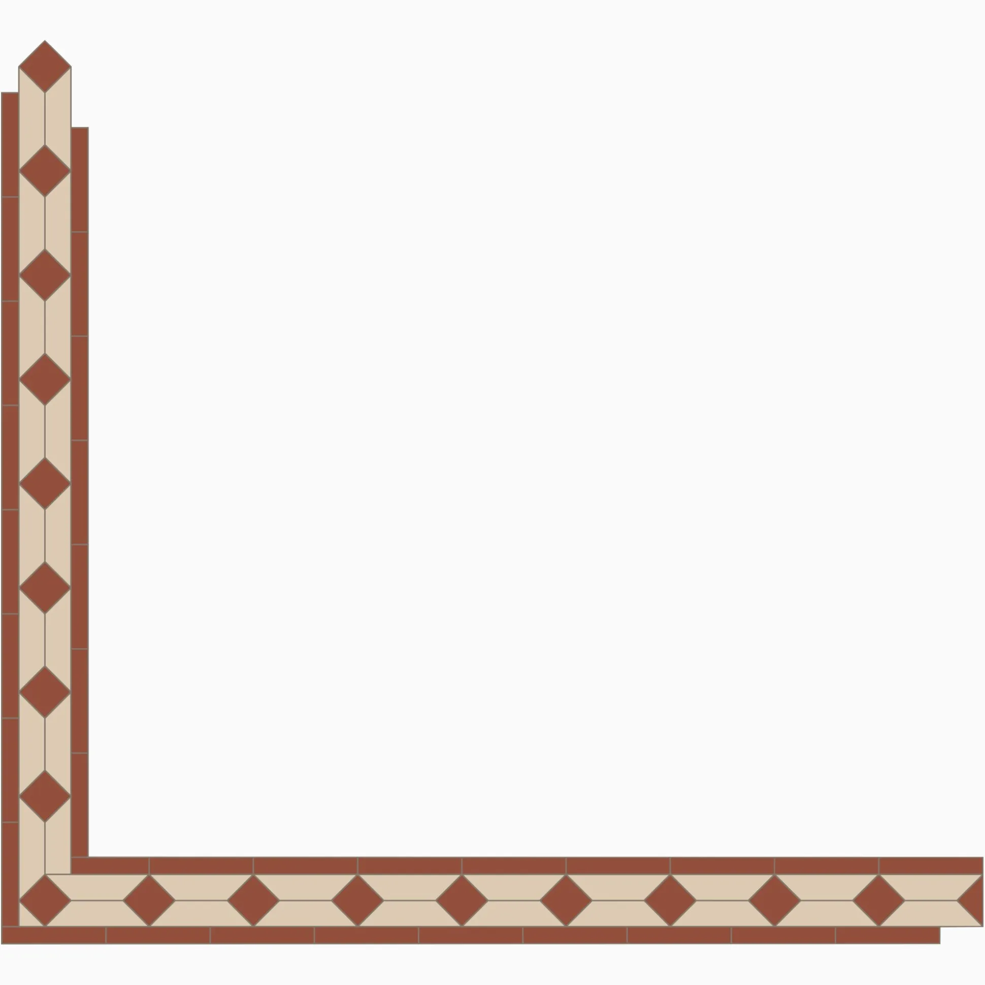 Klinker Victorian Floor Tiles bård Claire Red / White