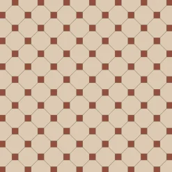 Klinker Victorian Floor Tiles mönster York White / Red