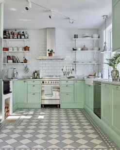 Klinker Victorian Floor Tiles mönster Funkis Grey / White