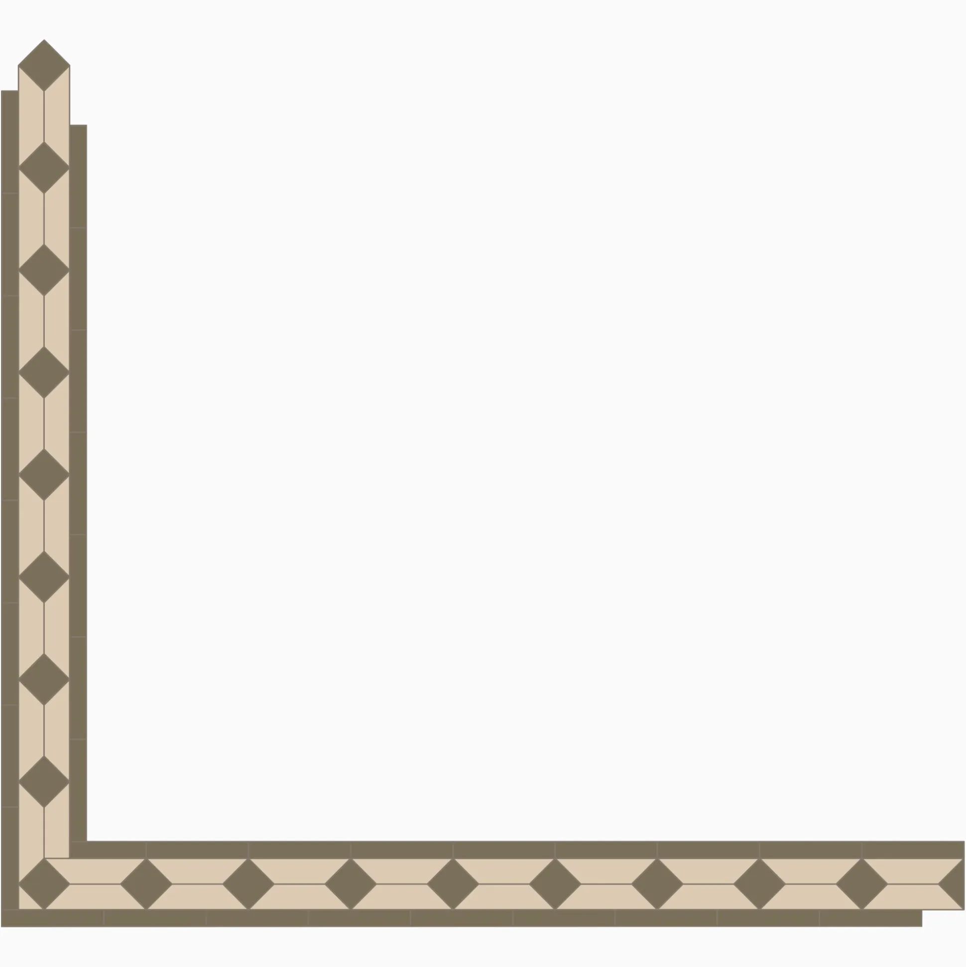 Klinker Victorian Floor Tiles bård Claire Green / White