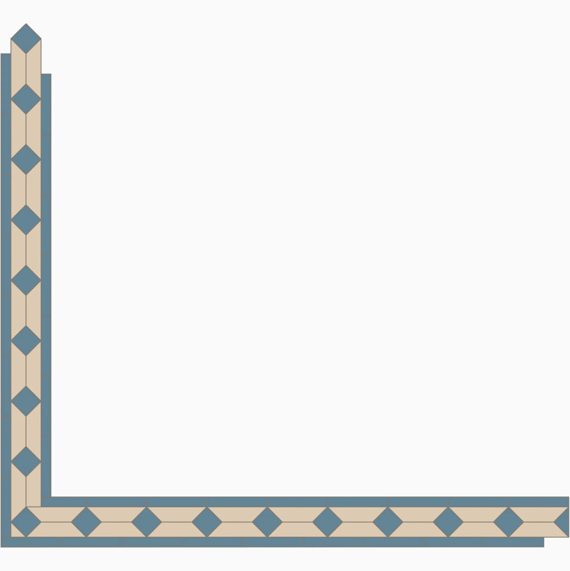Klinker Victorian Floor Tiles bård Claire Blue / White